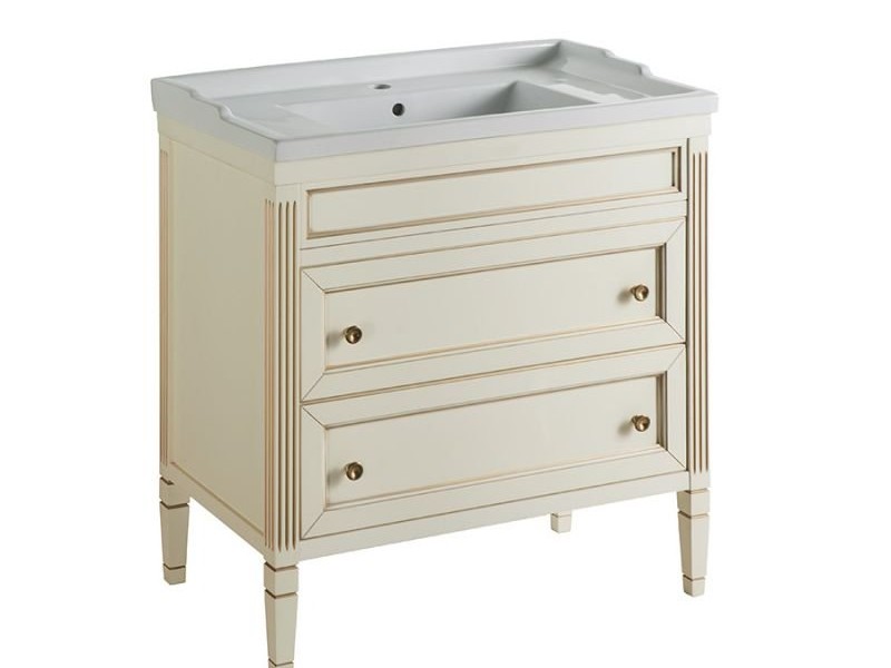 Тумба под раковину Caprigo Albion promo 80 33315, 2 ящика, цвет B-002 bianco antico