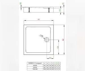 Поддон для душа Radaway Doros С, 90 x 90 см, квадратный, SDRC9090-05