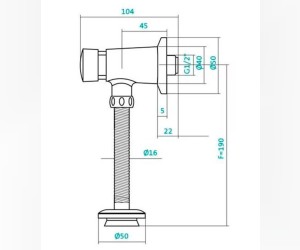 Кран для писсуара Santek 1.WH30.2.089 нажимной Кран для писсуара Santek 1.WH30.2.089 нажимной