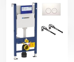 Инсталляция Geberit Duofix Delta UP100 458.124.11.1 для унитаза с белой кнопкой смыва Инсталляция Geberit Duofix Delta UP100 458.124.11.1 для унитаза с белой кнопкой смыва