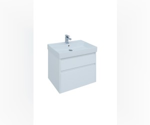 Тумба под раковину Aquanet Nova Lite 75, 2 ящика, белый глянец (242272)