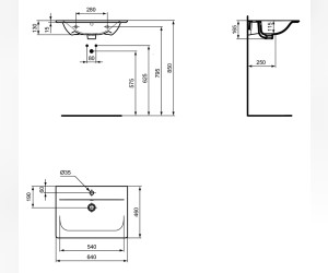 Раковина Ideal Standard Connect Air Vanity 64 см, белый, E028901