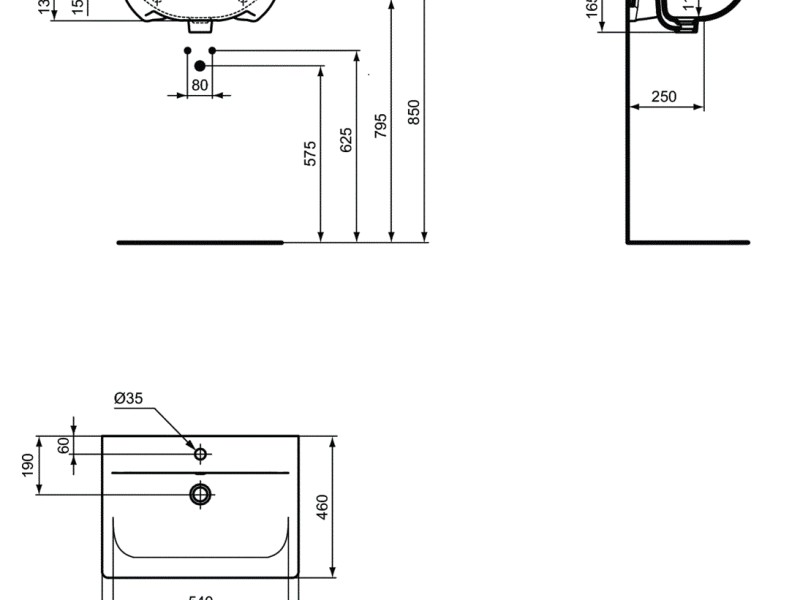 Раковина Ideal Standard Connect Air Vanity 64 см, белый, E028901