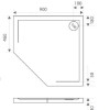 Душевой поддон Bas Пента 90 x 90 см, ЛП00010, литьевой мрамор, пятиугольный, белый