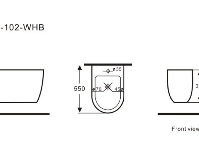 Биде Aquanet Cetus-B2 BL-102-WH (203355), подвесное