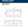 Ванна гидромассажная Excellent Pryzmat 180 x 80 см, LINE, хром, каркас в подарок