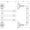 Полотенцедержатель 3SC Stilmar STI 111 поворотный тройной 35 см, хром, золото