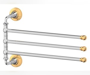 Полотенцедержатель 3SC Stilmar STI 111 поворотный тройной 35 см, хром, золото