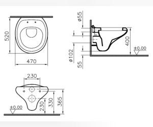 Подвесной унитаз Vitra Form 300 5755B003-0075 безободковый Rim-ex