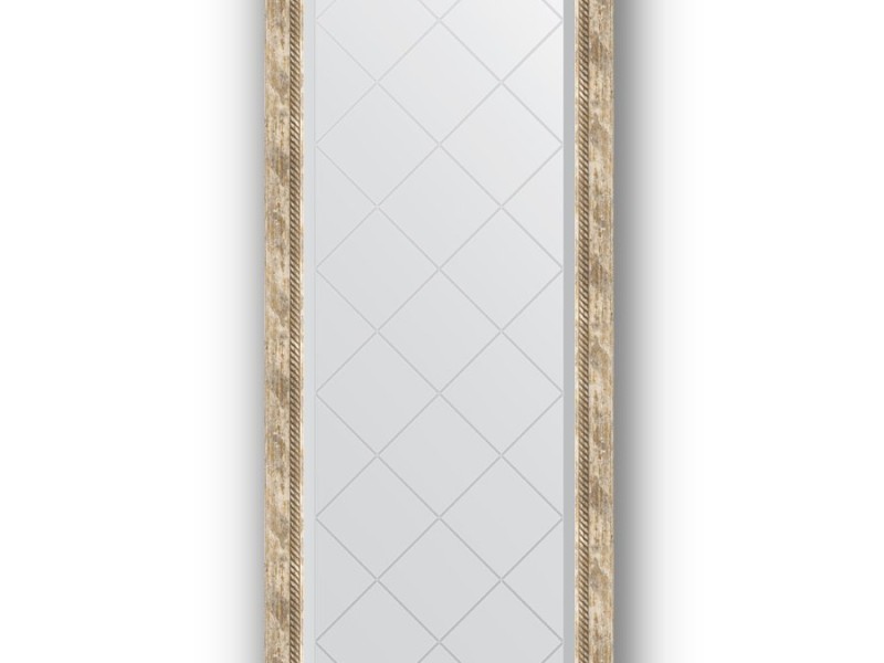 Зеркало с гравировкой в багетной раме Evoform Exclusive-G BY 4134 63 x 153 см, прованс с плетением