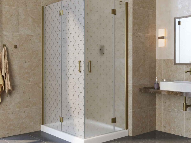 Душевой уголок Vegas Glass AFA-F Lux, 110 x 90 x 199.5 см, профиль бронза, стекло флёр-де-лис