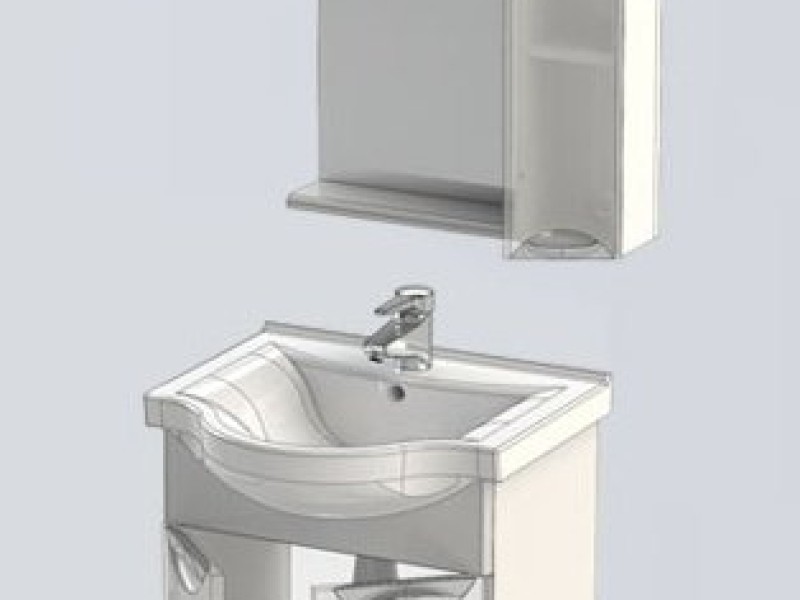 Комплект мебели Aquanet Асти 55 00180318 (зеркало-шкаф), цвет фасада черный
