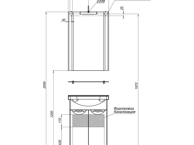 Комплект мебели Aquanet Асти 55 00180318 (зеркало-шкаф), цвет фасада черный
