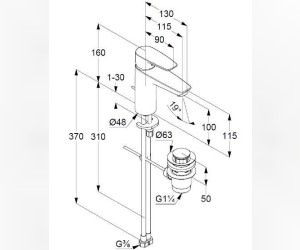 Смеситель для раковины Kludi Pure&Solid 342900575