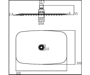 Верхний душ Ideal Standard IdeaRain LUXE B0390MY, 20*30 см, 1 режим струи, без держателя