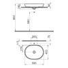 Раковина Vitra Metropole 5942B003-0016 60 см накладная, без перелива