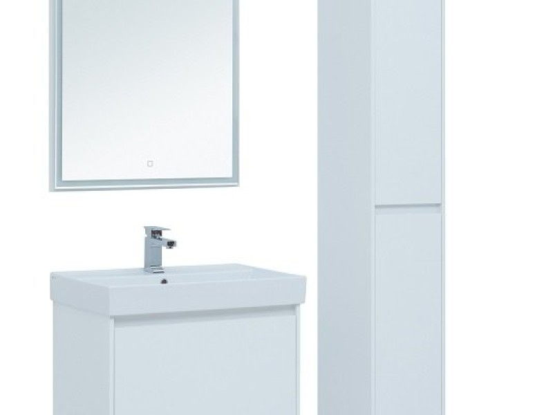 Тумба под раковину Aquanet Nova Lite 75, 1 + 1 ящик в ящике, белый глянец (242275)