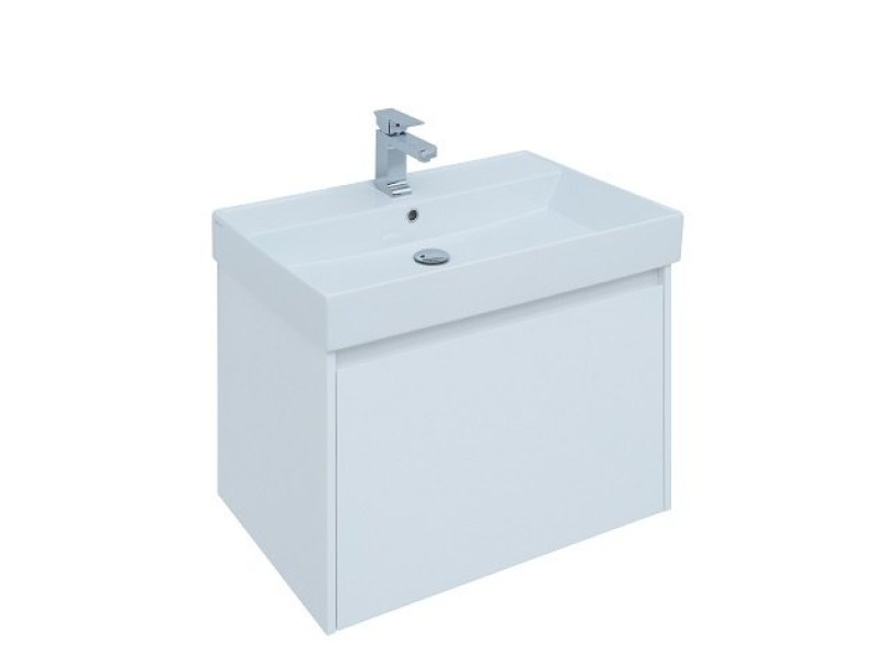 Тумба под раковину Aquanet Nova Lite 75, 1 + 1 ящик в ящике, белый глянец (242275)