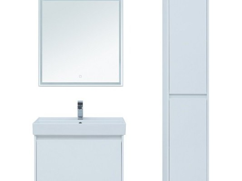 Тумба под раковину Aquanet Nova Lite 75, 1 + 1 ящик в ящике, белый глянец (242275)