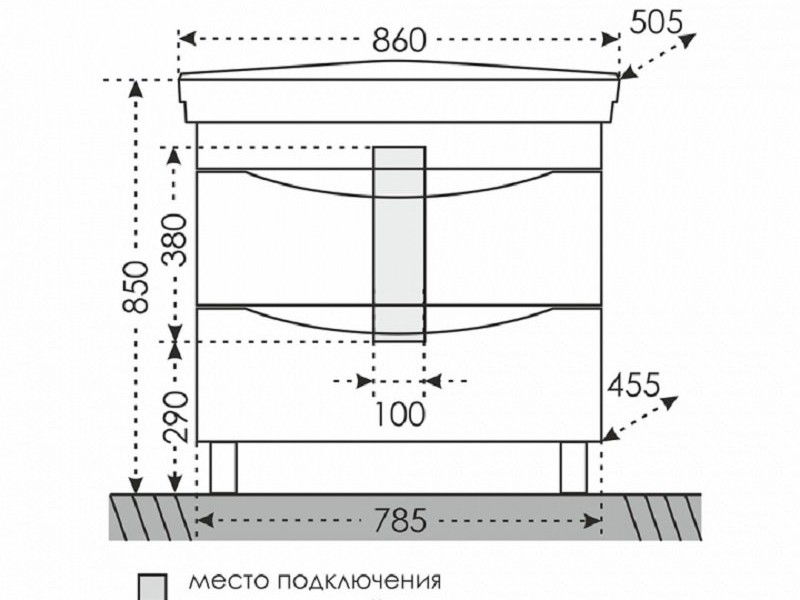 Тумба под раковину СаНта Сатурн 85 700198, напольная