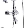 Смеситель для ванны и душа Emmevi Laguna 40011BС, белый/хром