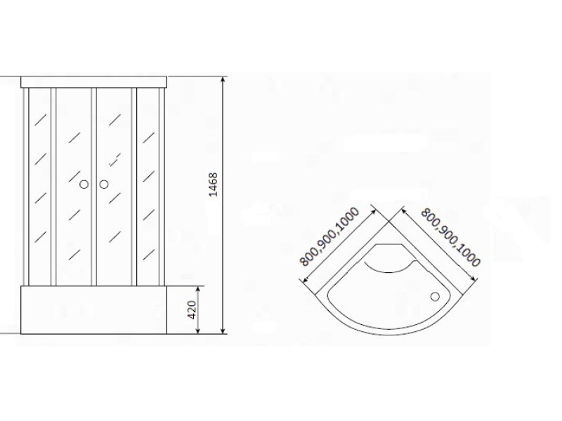 Душевая кабина Timo Eco TE-0790 P, 90 x 90 см, стекла матовые