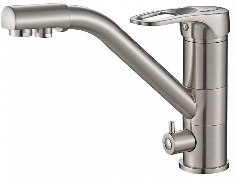 Смеситель Zorg Steel Hammer SH 321 SATIN для кухни под фильтр, нержавеющая сталь