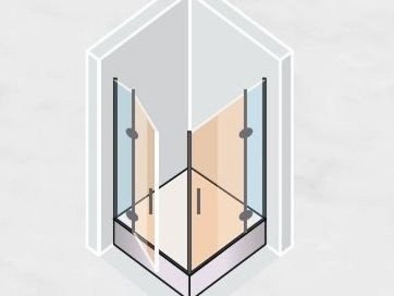 Душевой уголок Vegas Glass EFA Lux, 90 x 90 x 199.5 см, профиль матовый хром, стекло сатин
