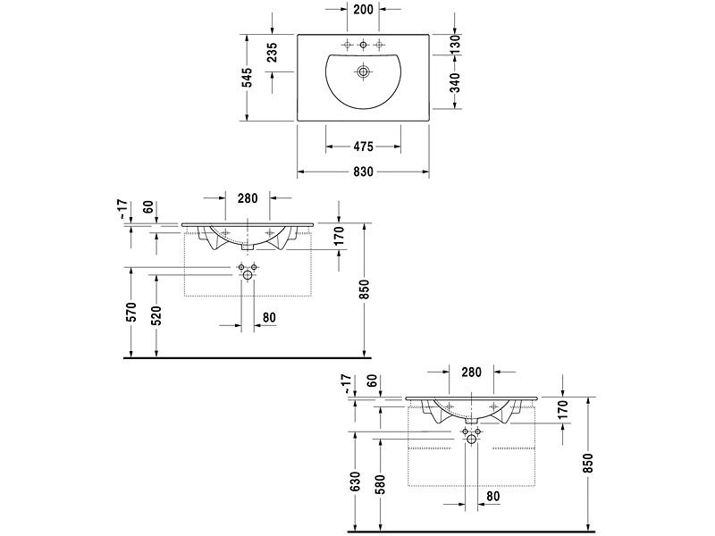 Раковина Duravit Darling New 049983 00 00, 83*54,5 см
