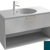 Тумба под раковину Jacob Delafon Odeon Rive Gauche 90 см, EB2553-RX-S47, цвет сине-зелёный сатин, ручки на выбор