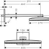 Верхний душ Hansgrohe Rainmaker Select 24003400, 460 x 270 мм, 1 режим струи, с держателем, белый/хром
