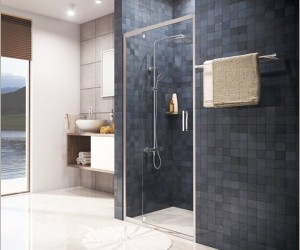 Душевая дверь WasserKRAFT 48P12, универсальная, 100 x 200 см