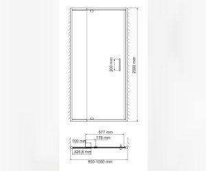 Душевая дверь WasserKRAFT 48P12, универсальная, 100 x 200 см
