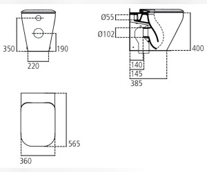 Напольный унитаз Ideal Standard Tonic II K317301 крышка микролифт