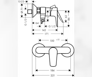 Смеситель Hansgrohe Talis E 71760700 для душа, белый матовый