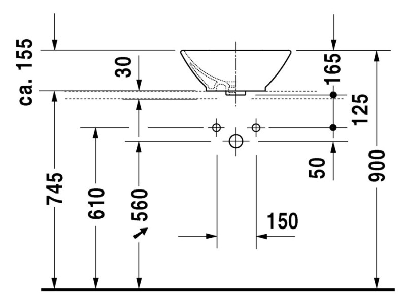 Рукомойник Duravit Bacino 0333420000