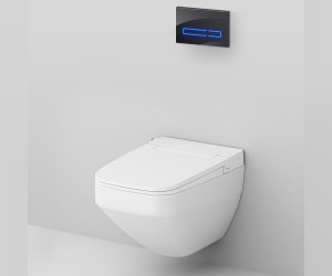 Инсталляция Am.Pm Inspire 2.0, IS450A38.CCC50A с безободковым унитазом Inspire V2.0 FlashClean с электронным биде, клавиша Touch Pro стекло, черное