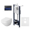 Инсталляция Am.Pm Inspire 2.0, IS450A38.CCC50A с безободковым унитазом Inspire V2.0 FlashClean с электронным биде, клавиша Touch Pro стекло, черное
