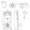Инсталляция Am.Pm Inspire 2.0, IS450A38.CCC50A с безободковым унитазом Inspire V2.0 FlashClean с электронным биде, клавиша Touch Pro стекло, черное