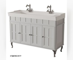 Тумба с раковиной Caprigo Borgo 120 см, с 2-мя отверстиями под смеситель, напольная, белый