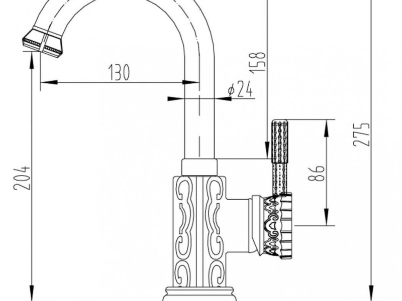 Смеситель для кухни Zorg Antic, бронза, A 110U-BR