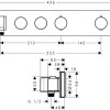Смеситель для душа AXOR Massaud 18355000 термостатический, для 2 потребителей