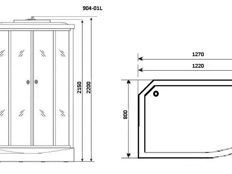Душевая кабина Niagara NG-904-01L/R, 131 x 80 см, без бани