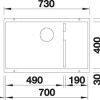 Мойка для кухни Blanco Subline 700-U Level 523546, мускат