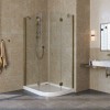 Душевой уголок Vegas Glass AFS-F Lux, 110 x 100 x 189.5 см, профиль бронза, стекло прозрачное