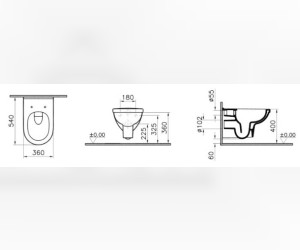 Подвесной унитаз Vitra Form 300 7755B003-0075 безободковый