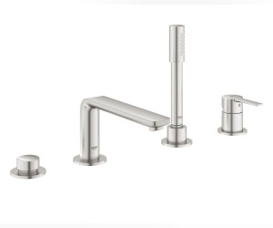 Смеситель Grohe Lineare New для ванны и душа, на борт ванны, суперсталь, 19577DC1