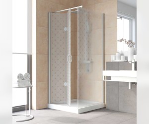 Душевой уголок Vegas Glass GPS-Fis Lux, 80 x 80 x 199.5 см, профиль матовый хром, стекло флёр-де-лис