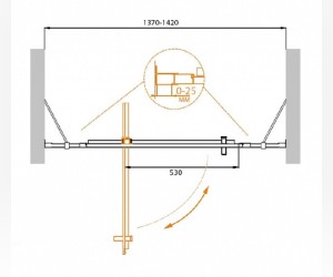 Душевая дверь Cezares Molveno-BA-12-80+60-P-Cr, 140 x 190 см, стекло текстурное Punto, хром
