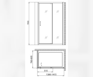 Душевой уголок Gemy Sunny Bay S28131E-A80 (S28191E + A80), 140 х 80 х 190 см, стекло прозрачное